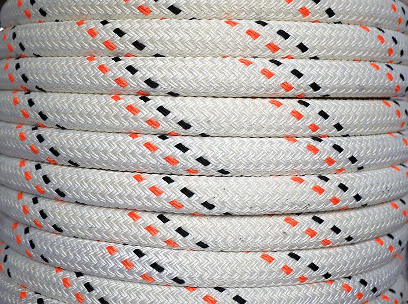 Ultra high molecular weight polyethylene double layer woven rope