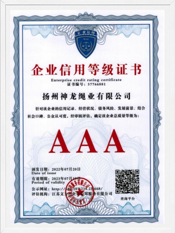 Enterprise Credit Rating Certificate